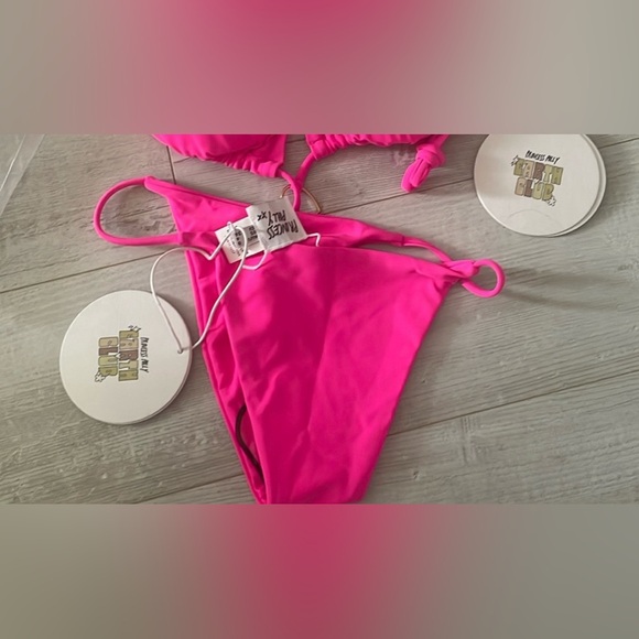 NEW Princess Polly - Smiley Eco Nylon Bikini Bottoms - Barbie Hot Pink - Picture 5 of 6